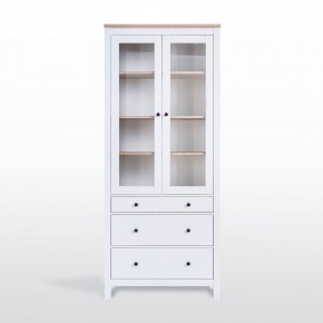 2.08.07.130.14 САГА шкаф с витриной 90 белый/ясень RU в Игриме - igrim.mebel24.online | фото 2