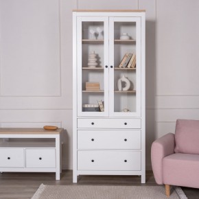2.08.07.130.14 САГА шкаф с витриной 90 белый/ясень RU в Игриме - igrim.mebel24.online | фото 4
