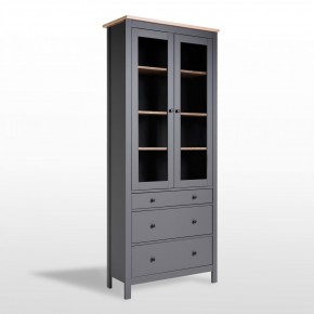 2.08.07.130.15 САГА шкаф с витриной 90 серый/ясень RU в Игриме - igrim.mebel24.online | фото
