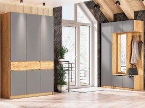 АВИНЬОН Прихожая Пенал (Дуб Крафт золотой/Графит серый) в Игриме - igrim.mebel24.online | фото 4