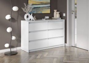 АЙДЕН КМ06-1200 Комод 6 ящиков (белый) в Игриме - igrim.mebel24.online | фото