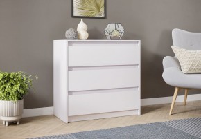 АЙДЕН КМ06-800 Комод 3 ящика (белый) в Игриме - igrim.mebel24.online | фото