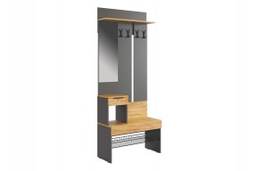БАСКО Прихожая (модульная) графит/дуб крафт золотой в Игриме - igrim.mebel24.online | фото 6