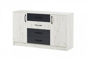 БЕАТРИС Комод К1400 (дуб крафт белый/антрацит) в Игриме - igrim.mebel24.online | фото 2