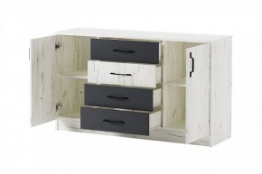 БЕАТРИС Комод К1400 (дуб крафт белый/антрацит) в Игриме - igrim.mebel24.online | фото 3