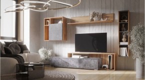 ДАЛЛАС Гостиная (модульная) цемент темный в Игриме - igrim.mebel24.online | фото