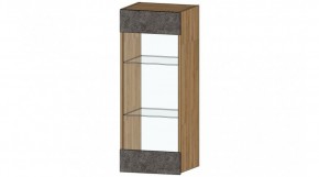 ДАЛЛАС Шкаф со стеклом (цемент темный) в Игриме - igrim.mebel24.online | фото