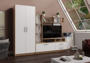 ДАРЬЯ Гостиная (Дуб Вотан/Белый глянец) в Игриме - igrim.mebel24.online | фото