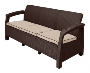 Диван Yalta Premium Sofa 3 Set (Ялта) шоколадный (+подушки под спину) в Игриме - igrim.mebel24.online | фото