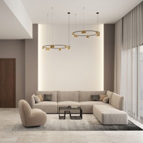 DK4067-BK+SG Подвесной светильник ORBIT, IP20, 15xGU10 LED, до 15 Вт, черный + сатинированное золото, алюминий в Игриме - igrim.mebel24.online | фото 4