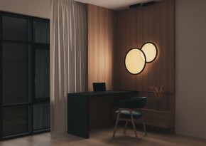 DK6606-BK Подвесной вертикальный светильник Veil со светодиодом H1700 d600 220V 48W 3000-6000K IP20 черный алюминий в Игриме - igrim.mebel24.online | фото 5