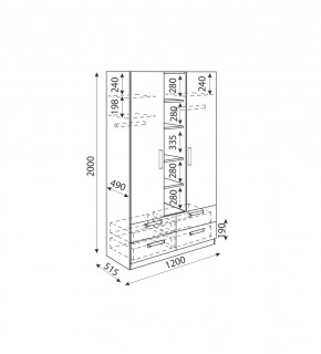 Дуглас (подростковая) М02 Шкаф трехсекционный в Игриме - igrim.mebel24.online | фото 3