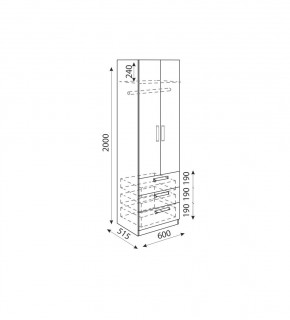 Дуглас (подростковая) М04 Шкаф с ящиками в Игриме - igrim.mebel24.online | фото 3