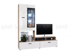НЭНСИ NEW Гостиная ЛДСП (модульная) Белый глянец/Сонома в Игриме - igrim.mebel24.online | фото 2