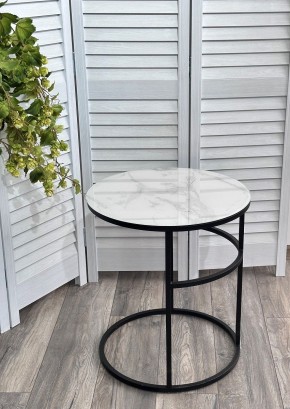 Журнальный столик Френсис Белый мрамор, стекло/ черный M-city в Игриме - igrim.mebel24.online | фото 5
