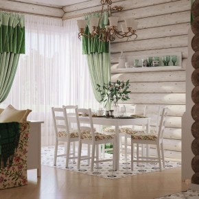 Комлект Вествик обеденный стол и четыре стула, массив сосны, цвет белый в Игриме - igrim.mebel24.online | фото