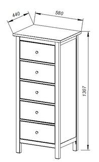 Комод 05 Кантри белый с пятью ящиками в Игриме - igrim.mebel24.online | фото 3