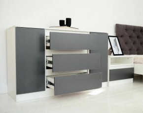 Комод 1200 Парус (Белый/Графит) в Игриме - igrim.mebel24.online | фото 4