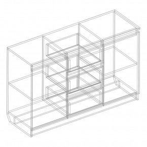 Комод 2-ств. с 3 ящиками "Бьянко" (Белый лофт) в Игриме - igrim.mebel24.online | фото 3