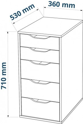 Комод Ингар белый с пятью выдвижными ящиками в Игриме - igrim.mebel24.online | фото 3