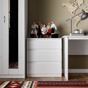 Комод КАСТОР с тремя ящиками, цвет белый в Игриме - igrim.mebel24.online | фото 3