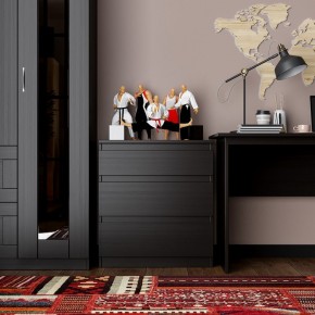 Комод КАСТОР с тремя ящиками, цвет Дуб Венге в Игриме - igrim.mebel24.online | фото 3