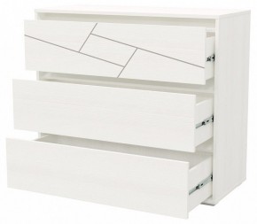 АДЕЛИНА Комод с тремя ящиками (белый рамух) в Игриме - igrim.mebel24.online | фото 2