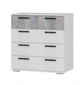 Комод Стандарт-5 NEW (белый/цемент светлый) в Игриме - igrim.mebel24.online | фото