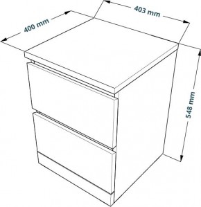 Комод Варма 2 с двумя выдвижными ящиками, цвет белый в Игриме - igrim.mebel24.online | фото 3