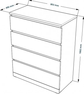 Комод Варма 4 с четырьмя выдвижными ящиками, цвет белый в Игриме - igrim.mebel24.online | фото 3