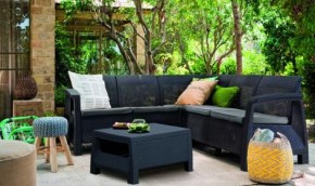 Комплект мебели угловой Корфу Релакс Сет (CORFU II RELAX SET) графит в Игриме - igrim.mebel24.online | фото 3