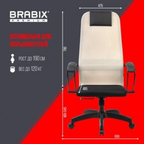 Кресло BRABIX PREMIUM "Ultimate EX-800" пластик, плотная двойная сетка Х2, черное/бежевое, 532916 в Игриме - igrim.mebel24.online | фото 6