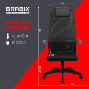 Кресло офисное BRABIX PREMIUM "Ultimate EX-801" пластик, плотная двойная сетка Х2, черное, 532922 в Игриме - igrim.mebel24.online | фото 5