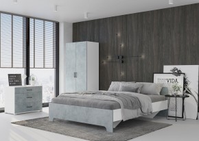 Кровать 1,6 VICTOR + основание (Белый-Бетон) в Игриме - igrim.mebel24.online | фото 4