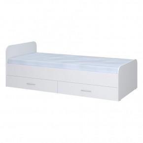 Кровать 900 Париж с настилом (Белый тиснение) в Игриме - igrim.mebel24.online | фото 4