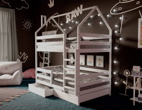 Кровать-домик двухъярусная 80*160 Белый в Игриме - igrim.mebel24.online | фото
