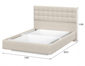 Кровать двойная №2 (универсальная 1.4х2.0) Серия 2 + основание (Белый/Бежевый ткань/Квадро Бежевый ткань) в Игриме - igrim.mebel24.online | фото 4