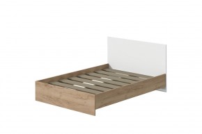 Кровать Эконом 1400 (Дуб крафт золотой/Белый текстурный) в Игриме - igrim.mebel24.online | фото