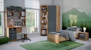 МАРТИНА Кровать 800 с настилом ЛДСП (Графит/Дуб крафт) в Игриме - igrim.mebel24.online | фото 2