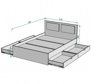 Кровать Ольга L35 (1400) 4 ящика в Игриме - igrim.mebel24.online | фото 2