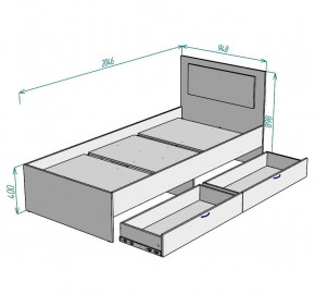 Кровать Ольга L47 (900) 2 ящика в Игриме - igrim.mebel24.online | фото 2