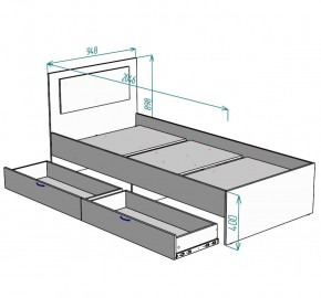 Кровать Ольга L48 (900) 2 ящика в Игриме - igrim.mebel24.online | фото 2