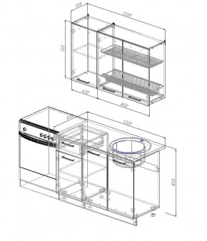 Кухонный гарнитур Антрацит 1200 (Стол. 26мм) в Игриме - igrim.mebel24.online | фото 2