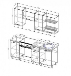 Кухонный гарнитур Антрацит 2000 (Стол. 38мм) в Игриме - igrim.mebel24.online | фото 2