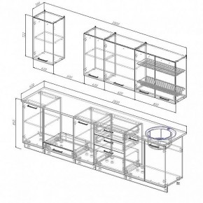 Кухонный гарнитур Антрацит 2800 (Стол. 38мм) в Игриме - igrim.mebel24.online | фото 3