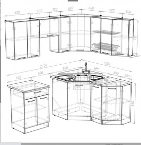 Кухонный гарнитур Ника мега оптима 2100*1500 в Игриме - igrim.mebel24.online | фото 3
