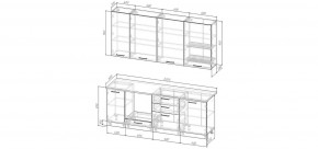 Кухонный гарнитур Санторини 2200 h 950 (Стол. 38мм) в Игриме - igrim.mebel24.online | фото 2