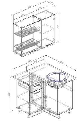 Кухонный гарнитур угловой Антрацит 1000х1000 (Стол. 38мм) в Игриме - igrim.mebel24.online | фото 2