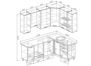 Кухонный гарнитур угловой Капри 2200х1600 h950 (Стол. 26мм) в Игриме - igrim.mebel24.online | фото 2