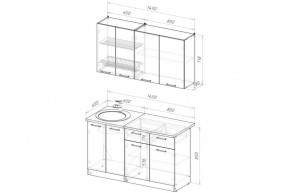 ЛОТОС Кухонный гарнитур Медиум 2 (1400 мм) в Игриме - igrim.mebel24.online | фото 2